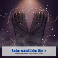 Cosplay Party Patent Leather Gloves for Women, Shiny Full Finger, Halloween, Performance