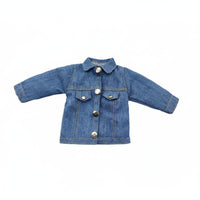 Doll Denim Jacket Fashionable Miniature Button-up Jacket Handmade for Hobbyists