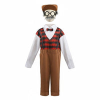 Kids Old Man Costume Single-Piece Design Children's Grandpa Costume