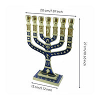 7 Branch Menorah Alloy Cast Jewish Menorah Metal for Holiday Celebration, Jews
