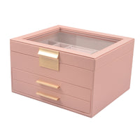 3-Layer Jewelry Organizer Three-Layered Jewelry Box with Clear Lid Stylish