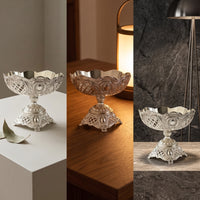 Embossed Dessert Bowl Decorative Footed Dessert Bowl Premium for Hosts, Collectors