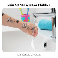 this assortmented skin art Sheet Made with Soybean Ink Temporary skin arts child-safe for Parents