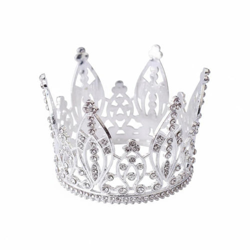 Small Queen Tiara Elegant Design Alloy Crown Cake Decoration Mini Crystal Crown Sparkling Gold Crystal Tiara Versatile