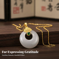 Jade Safety Buckle Necklace Mother's Day Gift Jade Safe Buckle Necklace for Moms