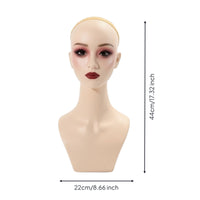 Mannequin Head with Shoulders Smooth Hairpiece Display Mannequin Long-Lasting