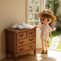 Doll Blouse Button Front Miniature Collared Shirt Soft Cloth