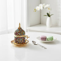 Gold Turkish Cup Set European Design Turkish Coffee Cup Set Luxury for Tea Time