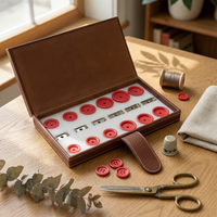 Stitched Edges Watch Press Tool Kit Hinged Lid Watch Case Opener Kit for Watchmakers