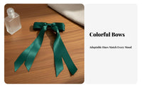 Lustrous Ribbon Knot Jaw Fastener Elegant Design Long Ribbon Knot Fastener Soft and Comfortable All-Matching Hues for Women