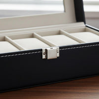 Multi-Compartment Watch Holder Clear View Lid Glass Top Watch Collection Box Individual Accessory Storage Dustproof Removable