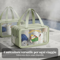 Portable Skincare Organizer Wet and Dry Separation Double Compartment Makeup Bag