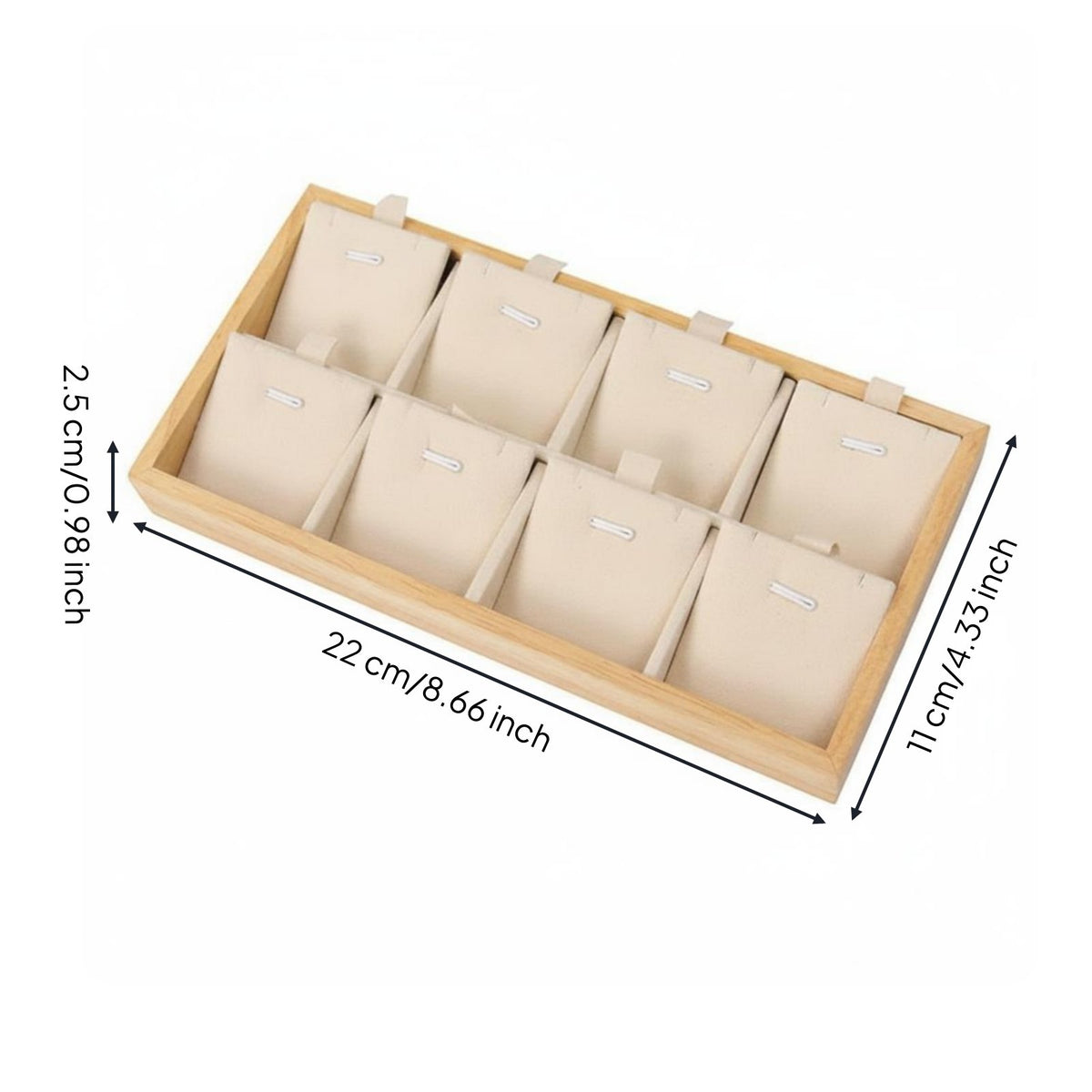 8 Slot Necklace Tray Scratch Protection Pendant Holder Jewelry Tray Easy to Clean Accessory Storage for Countertop, Boutique