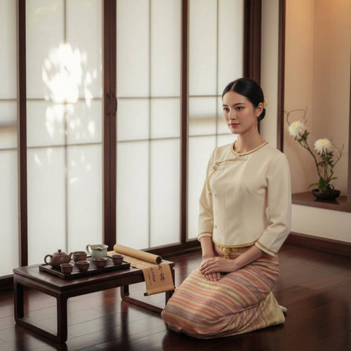 Dai Costume, Thai-Inspired Workwear, Xishuangbanna Tea Dress, Elegant Photo Uniform