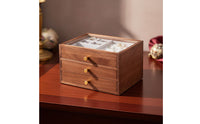 Vintage Jewelry Storage Box Large Capacity Wooden Jewelry Organizer Solid Wood