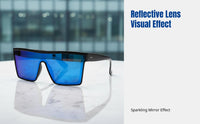 Trendy Punk Sunglasses, Large One-Piece Lens, Outdoor, Cycling, Unisex, Colorful Frame