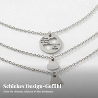 Stacked Heart Pendant Necklace Stainless Steel Matching Heart Necklaces Adjustable Chain Mom Daughter Jewelry Set for Women