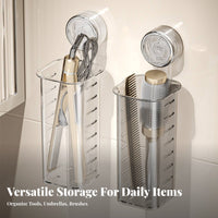 Space-Saving Suction Cup Curling Iron Holder Strong Adhesion Wall Mounted Hair Straightener Rack Fast Heat Dissipation for Renters, Washroom