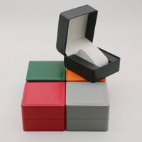 PU Leather Watch Box Matte Finish Luxury Wristwatch Box Custom Emblem