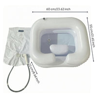 Inflatable Shampoo Basin Rectangular Bedside Shampoo Basin Comfortable Neck Support Portable Hair Washing Sink