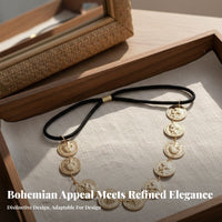 Bohemian Coin Headband Vintage Inspired Elastic Coin Hair Band Boho Event Headwear Lightweight Versatile for Women, Event S