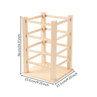 Wooden Jewelry Display Stand Four-Sided Band Earring Organizer Sturdy