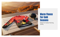 Autumn Winter Kids Cycling Jersey, Fleece Long Sleeve, Breathable, Unisex, Red, Full Zipper