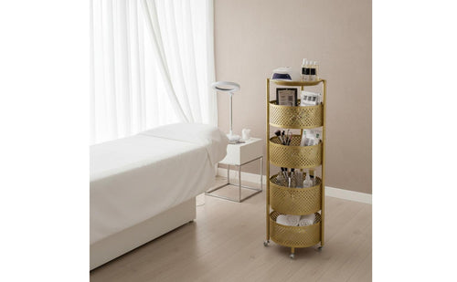 Large Capacity Multi-Tier Rolling Cart Sturdy & Long-Lasting Utility Trolley with Wheels No Assembly Required Mobile Shelving Unit Quiet Casters for Nail Technicians, Hairstylists Artists, Spa, Bathroom, Office, Kitchen