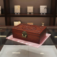 Wooden Jewelry Box Solid Wood Vintage Design Jewelry Case With Lock for Bedroom