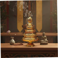 Tibetan Buddhist Mandala Plate Sturdy and Long-Lasting Mandala Offering Set Tiered Ceremonial Offering Tray Portable