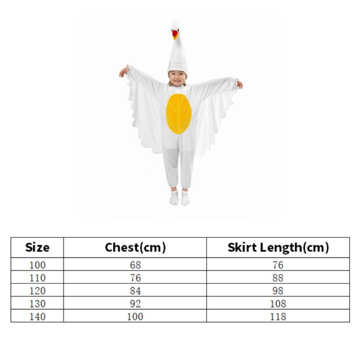 White Swan Costume Wing Sleeves Children's Swan Jumpsuit 3D Headpiece Kids' Apparel for Stage Performance, Halloween