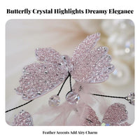 2 Pieces Rosy Fairy Hair Barrette S Sweet Design Wedding Fairy Hairpins Feather Hair Barrette Elegant Design for Weddings