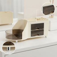 Vanity Organizer with Rotating Base Clear Makeup Organizer with Drawers Smooth