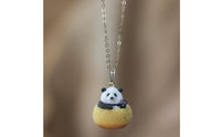 Gold-Tone Necklace with Panda Pendant Cute Panda Charm Necklace Cartoon-Style Animal Pendant Jewelry Miniature for Girls, Teens, Daily Wear, Layering, Gifting