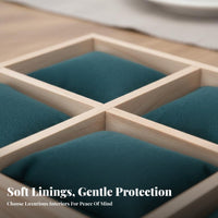 Jewelry Tray with Pillows Elegant Appearance 12-Compartment Jewelry Display Tray Bracelet Holder with Pillows Scuff Protection