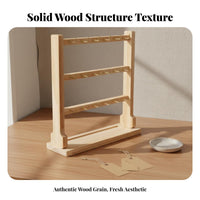 Solid Wood Wooden Jewelry Display Rack Tangle-Tangle-Resistant Design Keychain and Bracelet Stand Sturdy Base for Women, Dressing Table