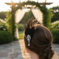 Vintage Bridal Headpiece Handmade Bridal Feather Clip Easy to Wear for Weddings