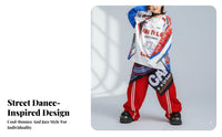 Street Dance Kids Performance Set, Cool Bounce Boys & Girls Costume, Jazz Wear, Colorful Print, Stage & Holiday