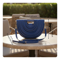 Crescent Crossbody Bag Fashionable Crescent Handbag Fringe Embellishment