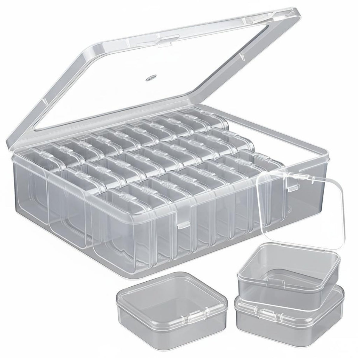 30 Compartment Storage Box Lightweight Bead Organizer Box Secure Closure