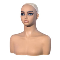 PVC Mannequin head Broad Shoulder Base Makeup Display Bust