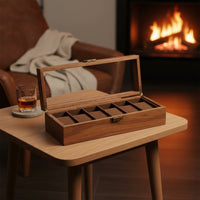 Wood Grain Watch Storage Box Multi-Functional Watch Collection Display Case Large Capacity Metal Clasp