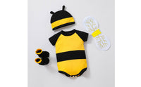 4 Pieces Newborn Bee Outfit with Wings Photo Prop Infant Bee Romper Set