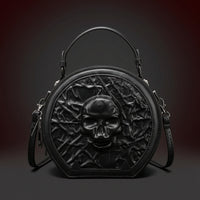 Skull Crossbody Bag with Detachable Strap Compact Purse Wipe-Clean for Festivals
