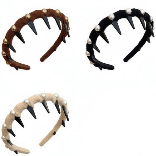 Crystal Wave Headband, Plush, Thin, Comfortable