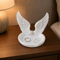 Angel Feather Jewelry Tray Glossy Winged Band Holder Solid Look
