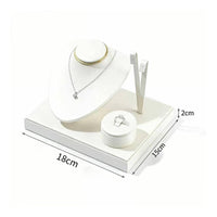 Pu Leather Jewelry Display Stand Luxury Look Necklace Band Earring Display Stand