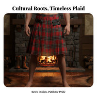Scottish Kilt Plus Size Available Pleated Plaid Skirt Adjustable Fit
