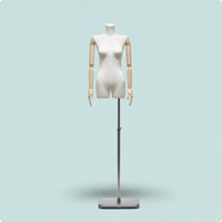 Half-Body Female Mannequin Telescopic Clothing Form Mirrored Base