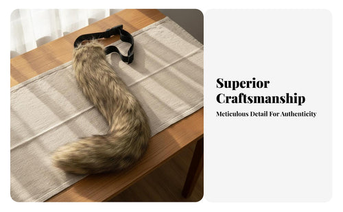 Cosplay Canine Tail Japanese Design Cat Girl Costume Tail Handmade Adjustable Strap for Cosplayers, Comic Conventions